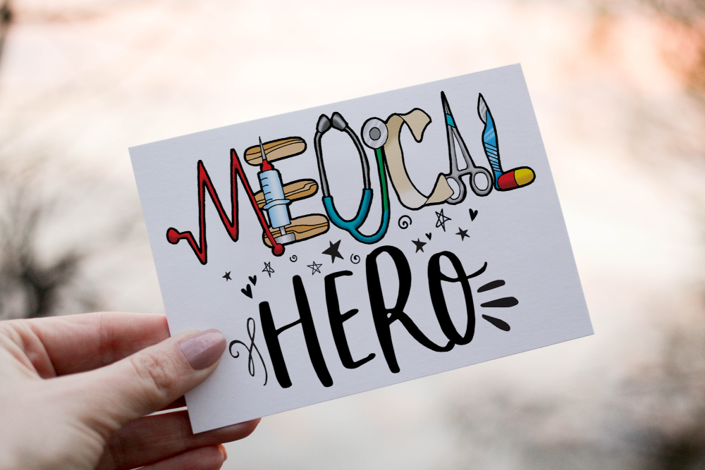 Medical Hero Thank You Card, Card for Thank You, Greetings Card - Click Image to Close